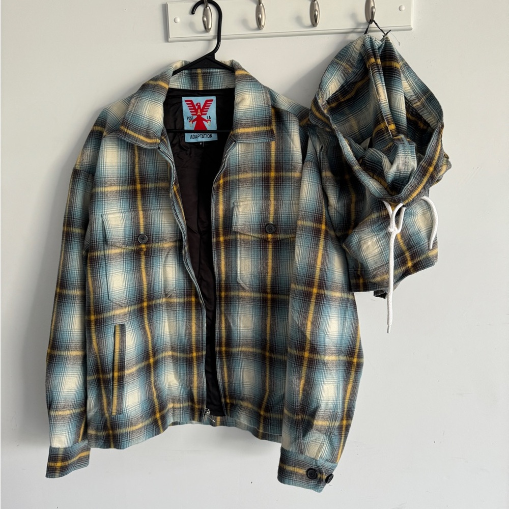 Mens adaptation flannel jacket and matching shorts